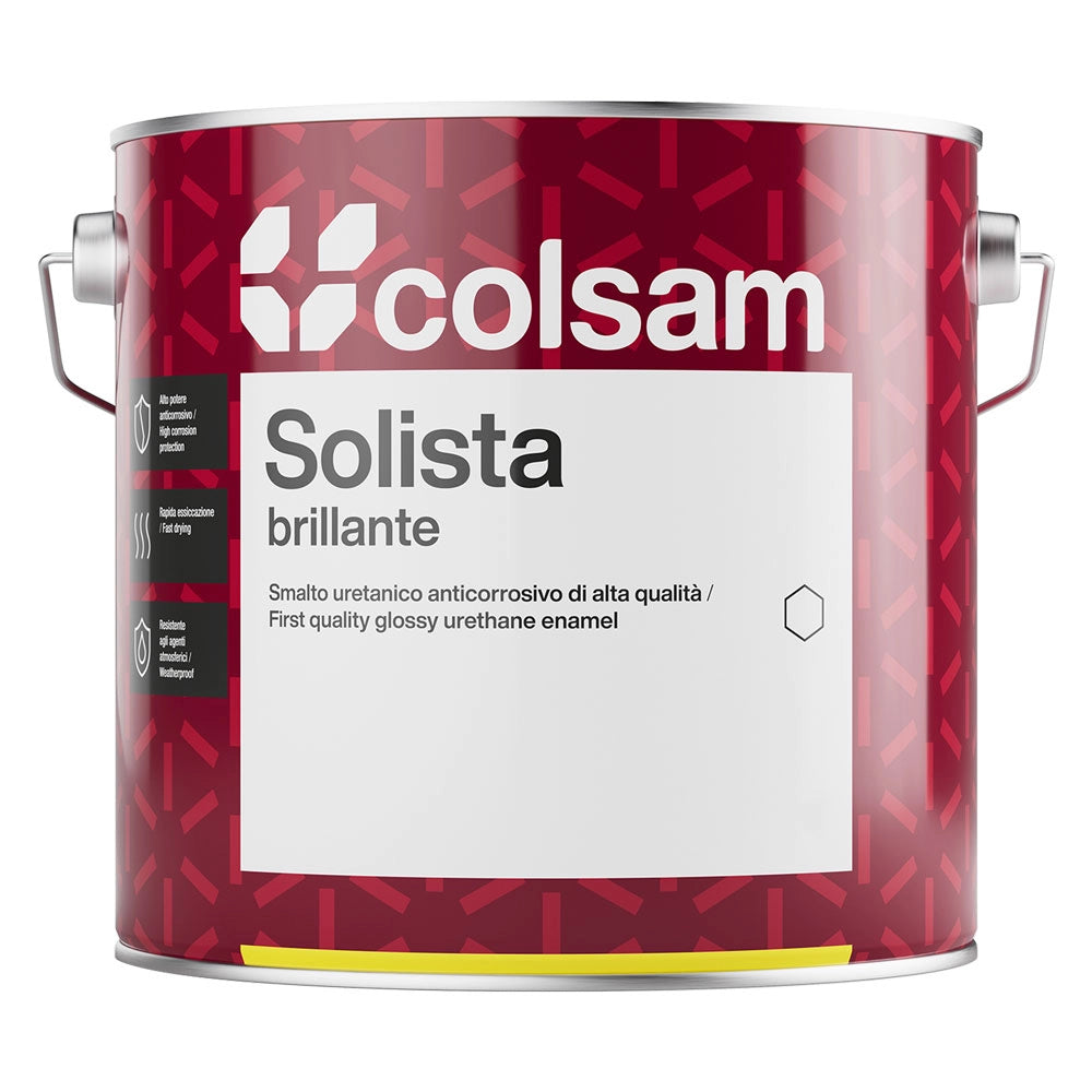 SMALTO SINTETICO BRILLANTE 'SOLISTA' Lt. 0,375 Grigio medio- 6 pezzi  - COLORIFICIO SAMMARINESE