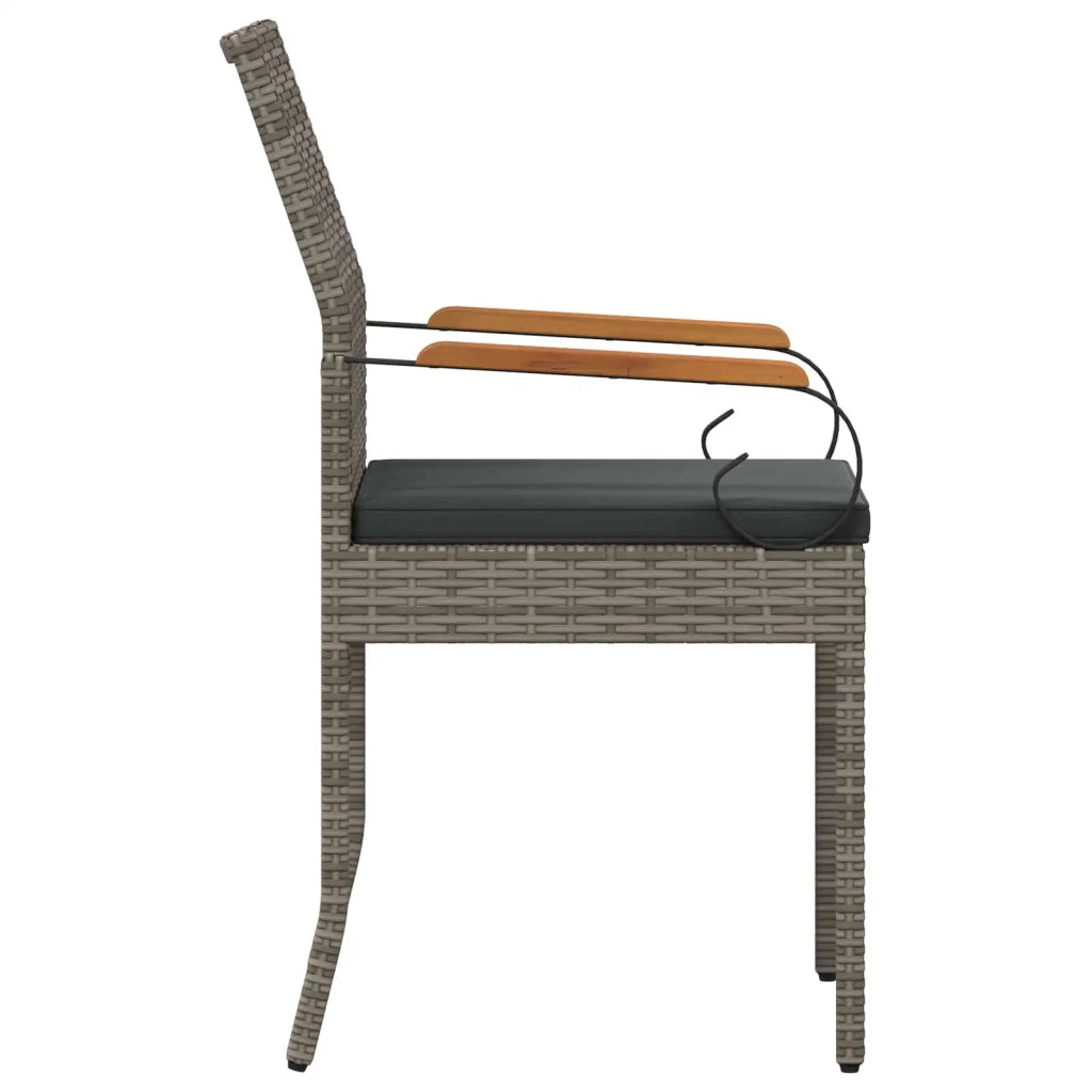 Sedie da giardino con cuscino 2 pcs Grigio e Grigio Scuro 42025881