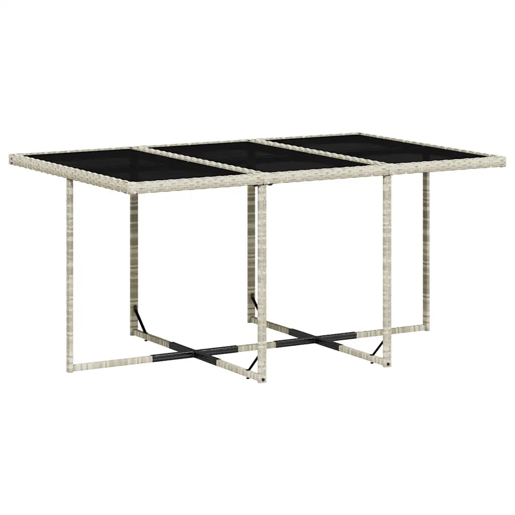 Set Pranzo Giardino 11pz con Cuscini Grigio Chiaro Polyrattan 3278158