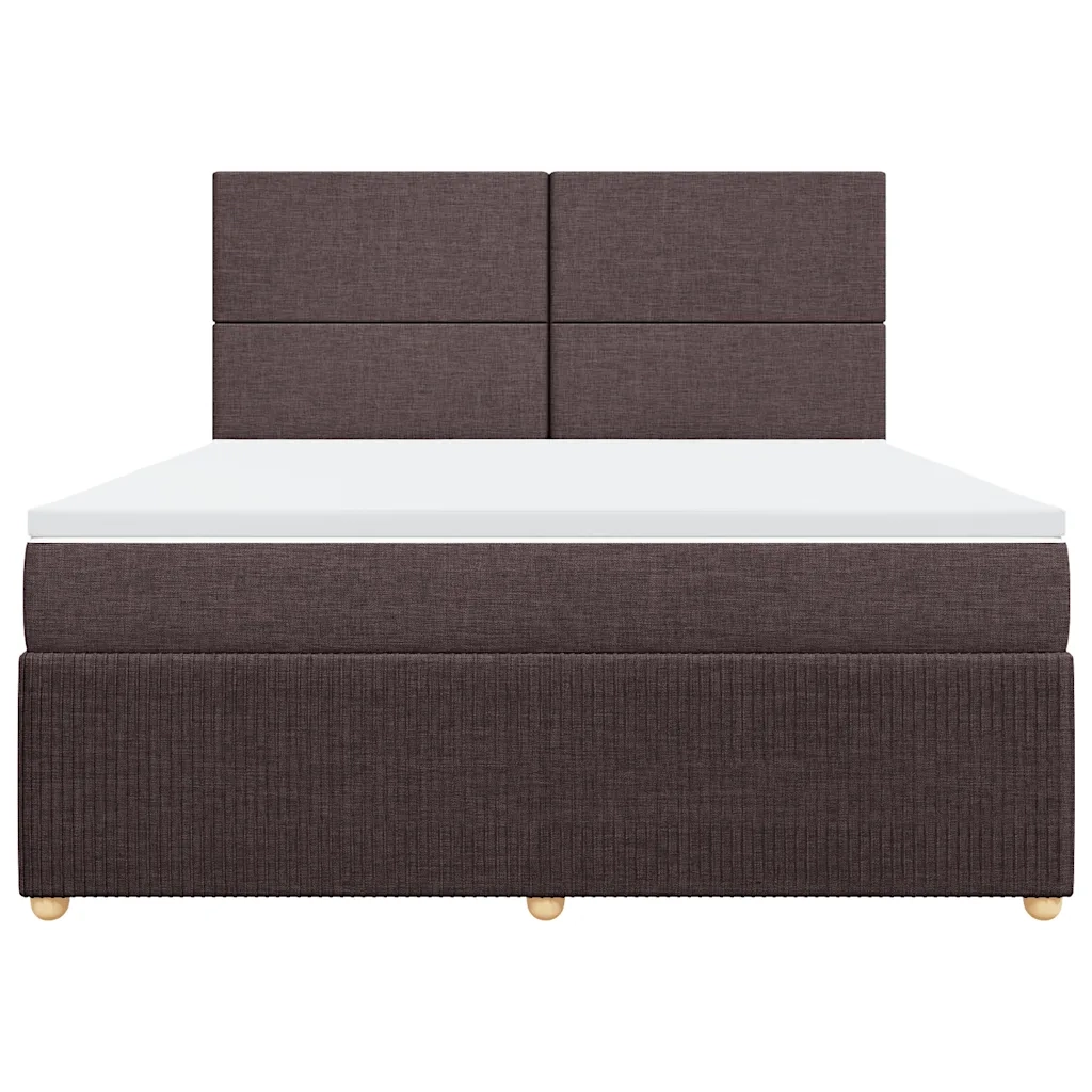 Giroletto a Molle con Materasso Marrone Scuro 180x200cm Tessuto 3294431