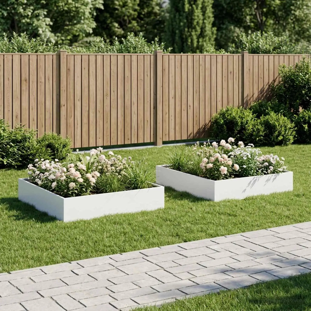 Vaso da giardino 2 pz Bianco 100 x 100 x 20 cm 8005025