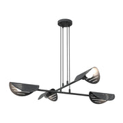Lampadario Moderno 4 Luci Iperione A Bracci In Acciaio Nero