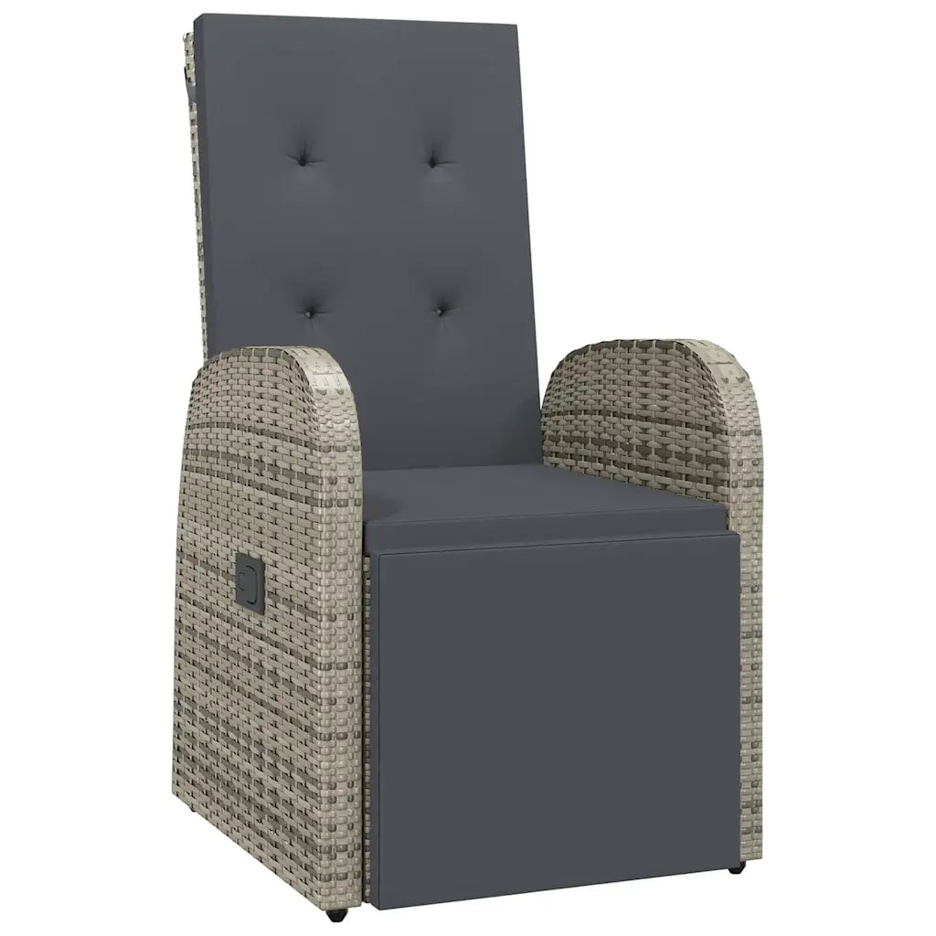 Set da Pranzo per Giardino con cuscino 5 pcs Grigio polyrattan 3379487