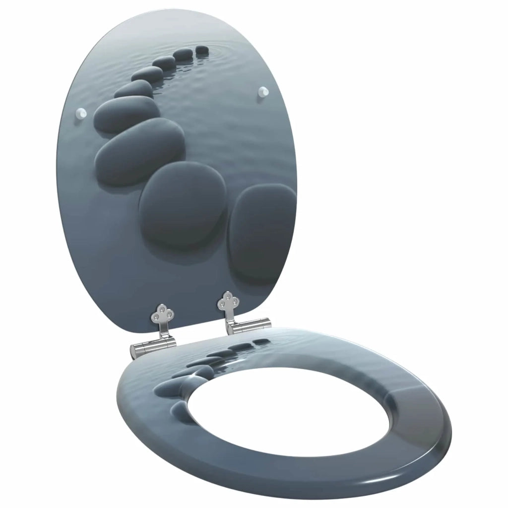 Sedile per toilette con chiusura morbida Grigio 44 x 38 cm 42027177