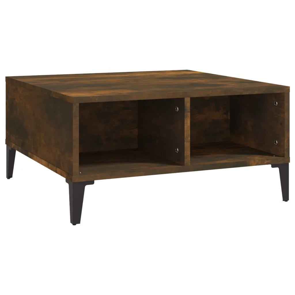 Tavolino da Salotto Rovere Fumo 60x60x30 cm in Truciolato 813167