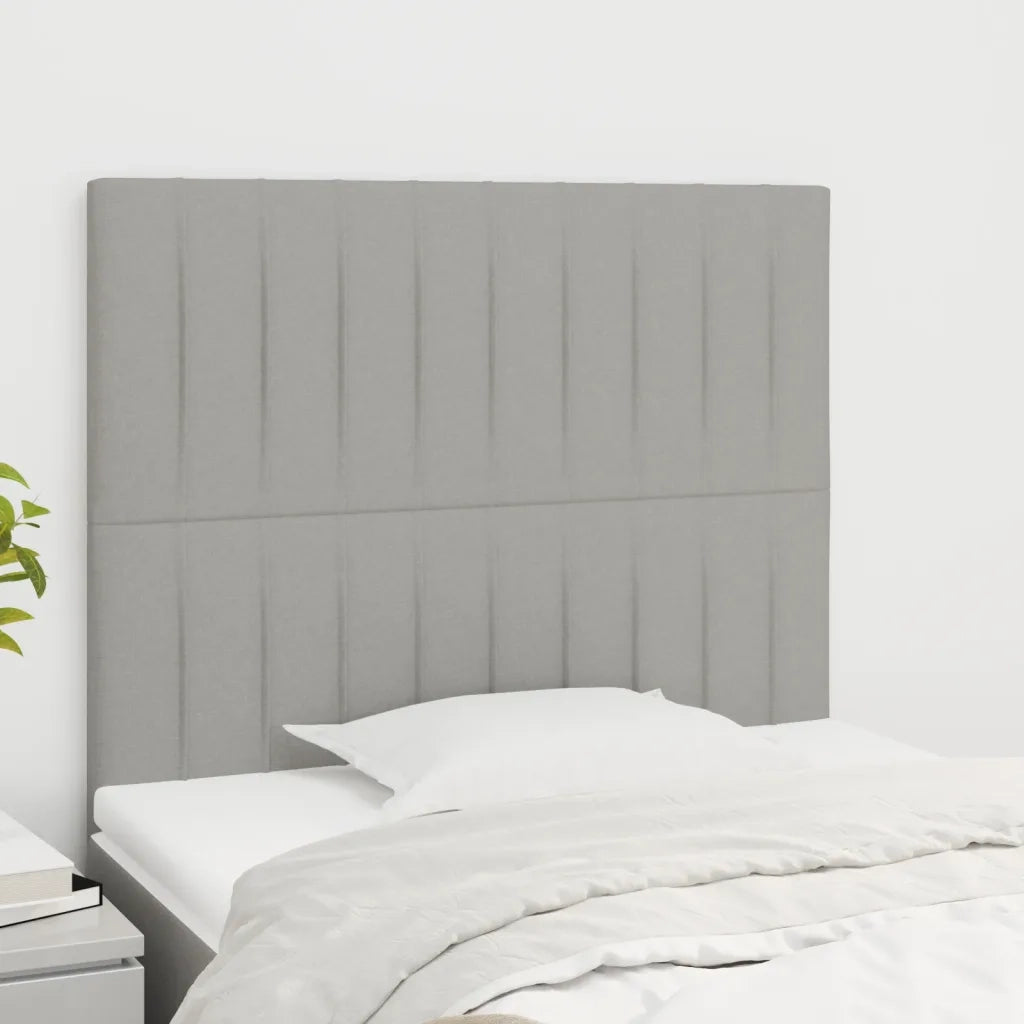 Testiera | Testata Grigio Chiaro 80x5x118/128 cm Tessuto