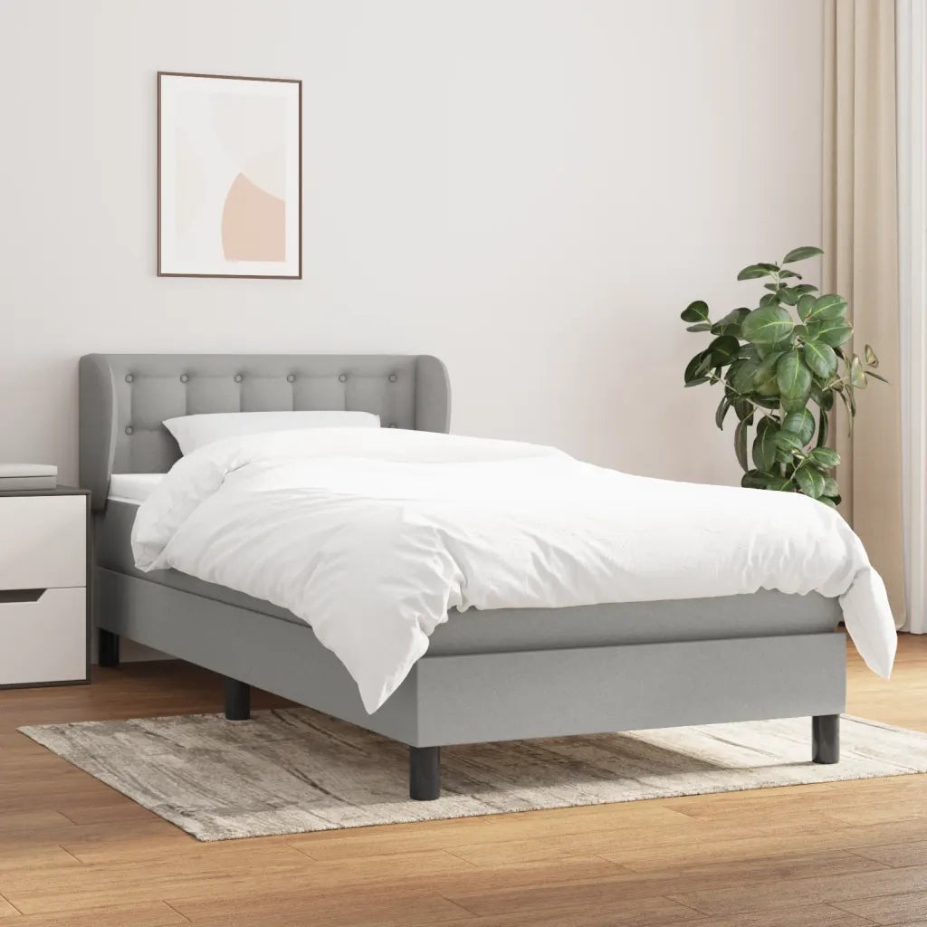 Giroletto a Molle con Materasso-Struttura Letto Grigio Chiaro 90x190 cm Tessuto 749014