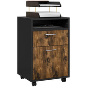 Cassettiera Portadocumenti con Ruote ¨C Xylo ¨C Marrone e Nero 40x35x60cm