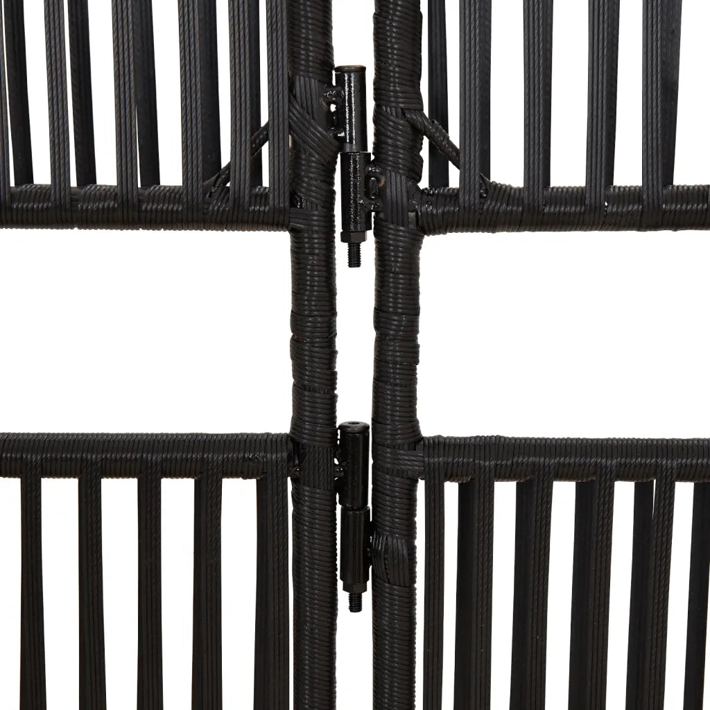 Divisorio per Ambienti | Divider per stanze | Paravento a 6 Pannelli Nero in Polyrattan