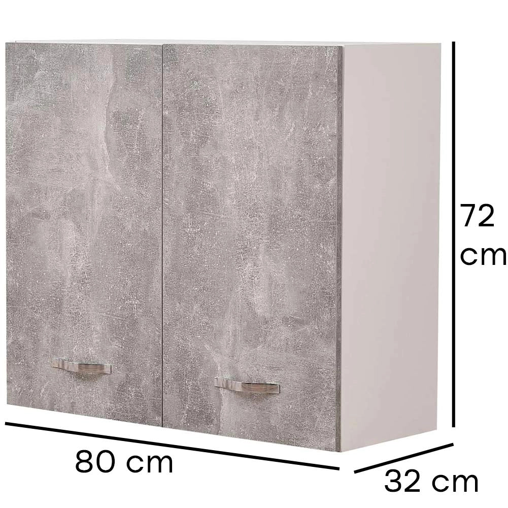 Pensile da Cucina Scolapiatti Sistema Raccogli Gocce Mobile Colore Grigio 80cm