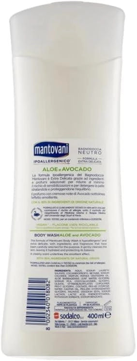 MANTOVANI BAGNODOCCIA NEUTRO FORMULA EXTRADELICATA 400 ML ALOE E AVOCADO