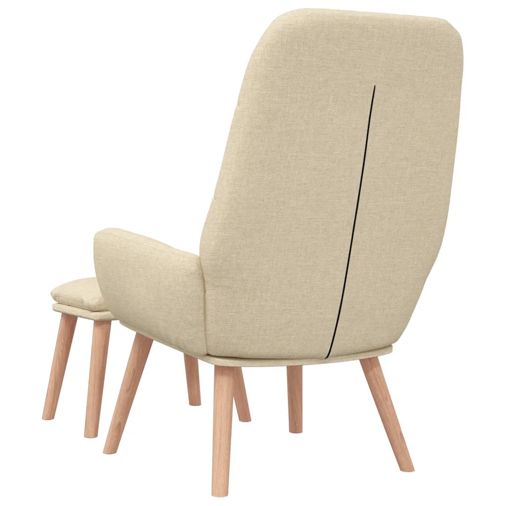 Poltrona Relax con Poggiapiedi Crema in Tessuto 3315151