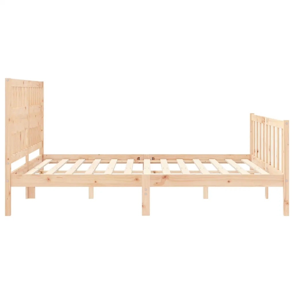 Letto matrimoniale | Letto per adulti | Giroletto con Testiera Super King Size in Legno Massello