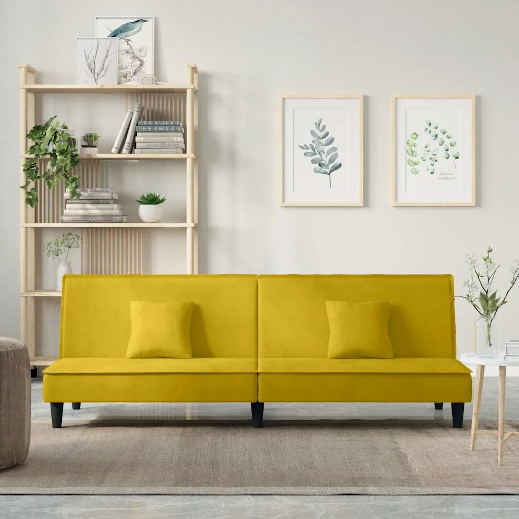 Divano Letto Giallo in Velluto 351912