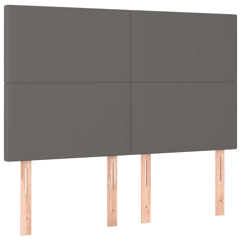 Giroletto Molle con Materasso e LED Grigio 140x190cm Similpelle