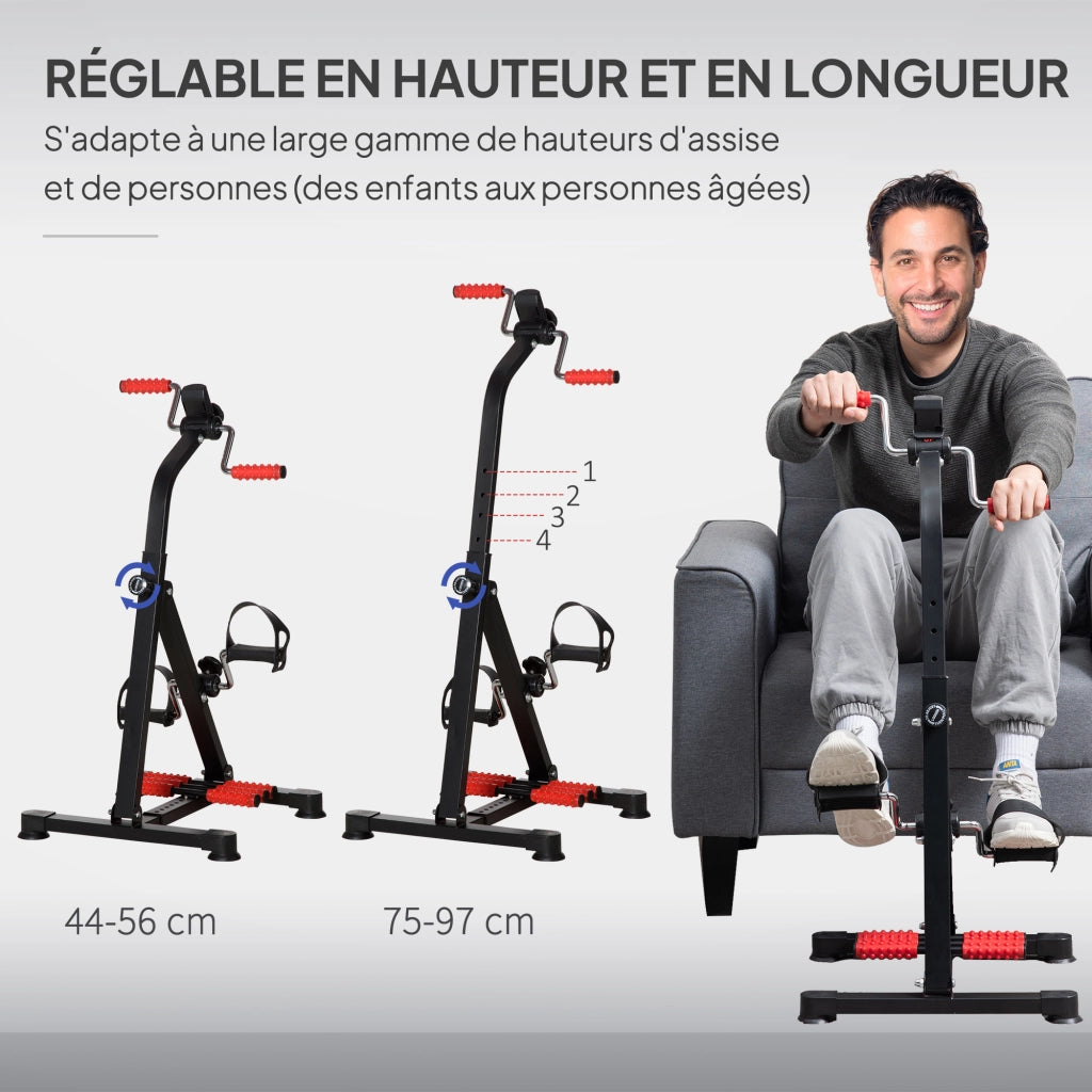 Bicicletta da riabilitazione per braccia e gambe con regolazione altezza e larghezza ¨C zephmum ¨C nero