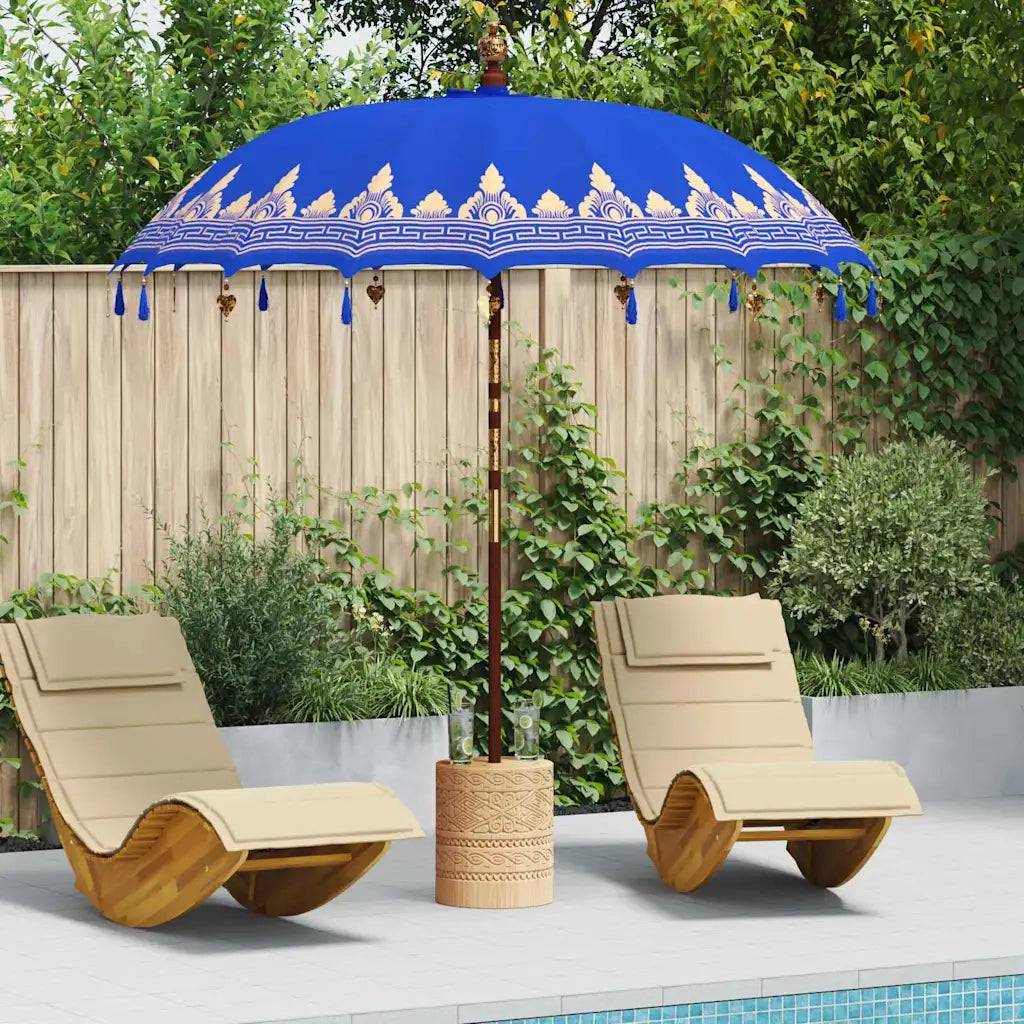 Parasol Balinese 260 Blu 210-220 cm Cotone e legno massello 3356894