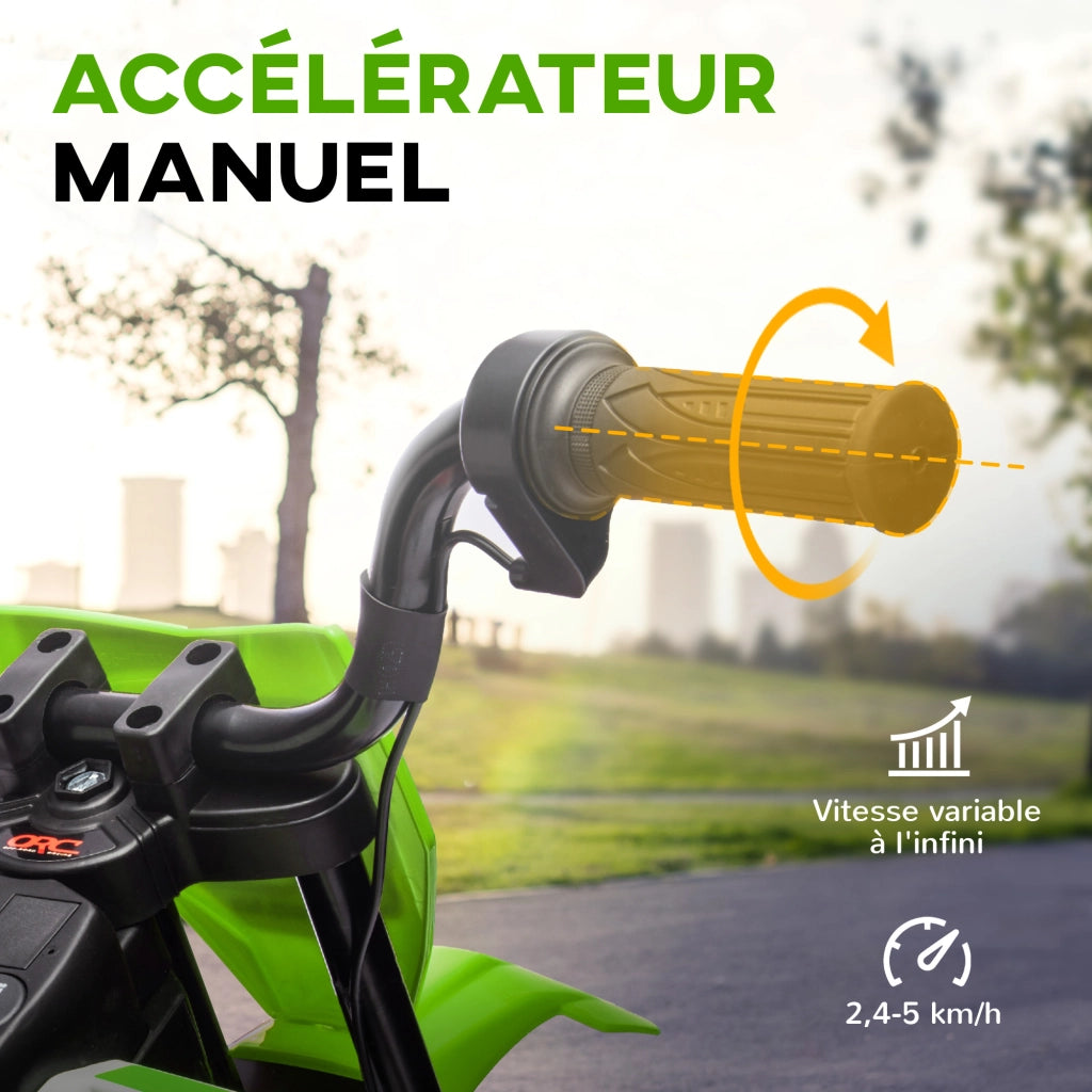 Moto Elettrica per Bambini Cross ¨C Minimal ¨C Verde 12V