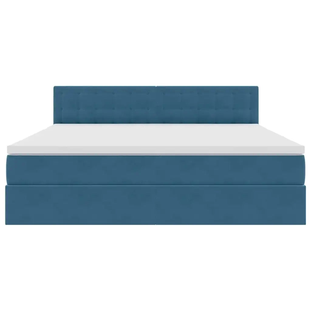 Letto con Contenitore Blu Scuro 180 x 200 cm Velluto