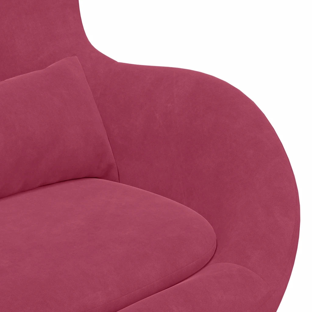 Poltrona uovo Rosso Vino Velluto 42002729
