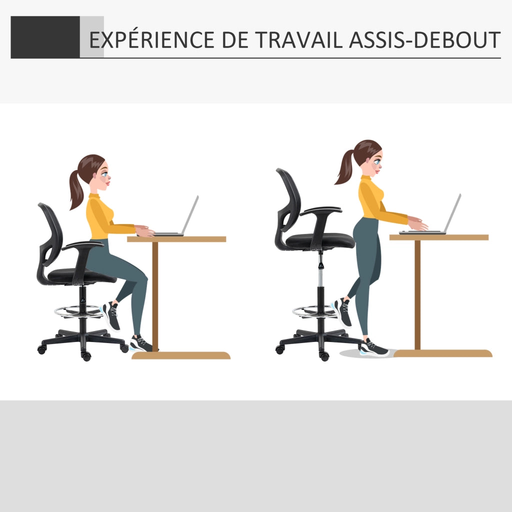 Sedia da ufficio ergonomica con rete ¨C Minimal ¨C nera 60x56x110-132cm