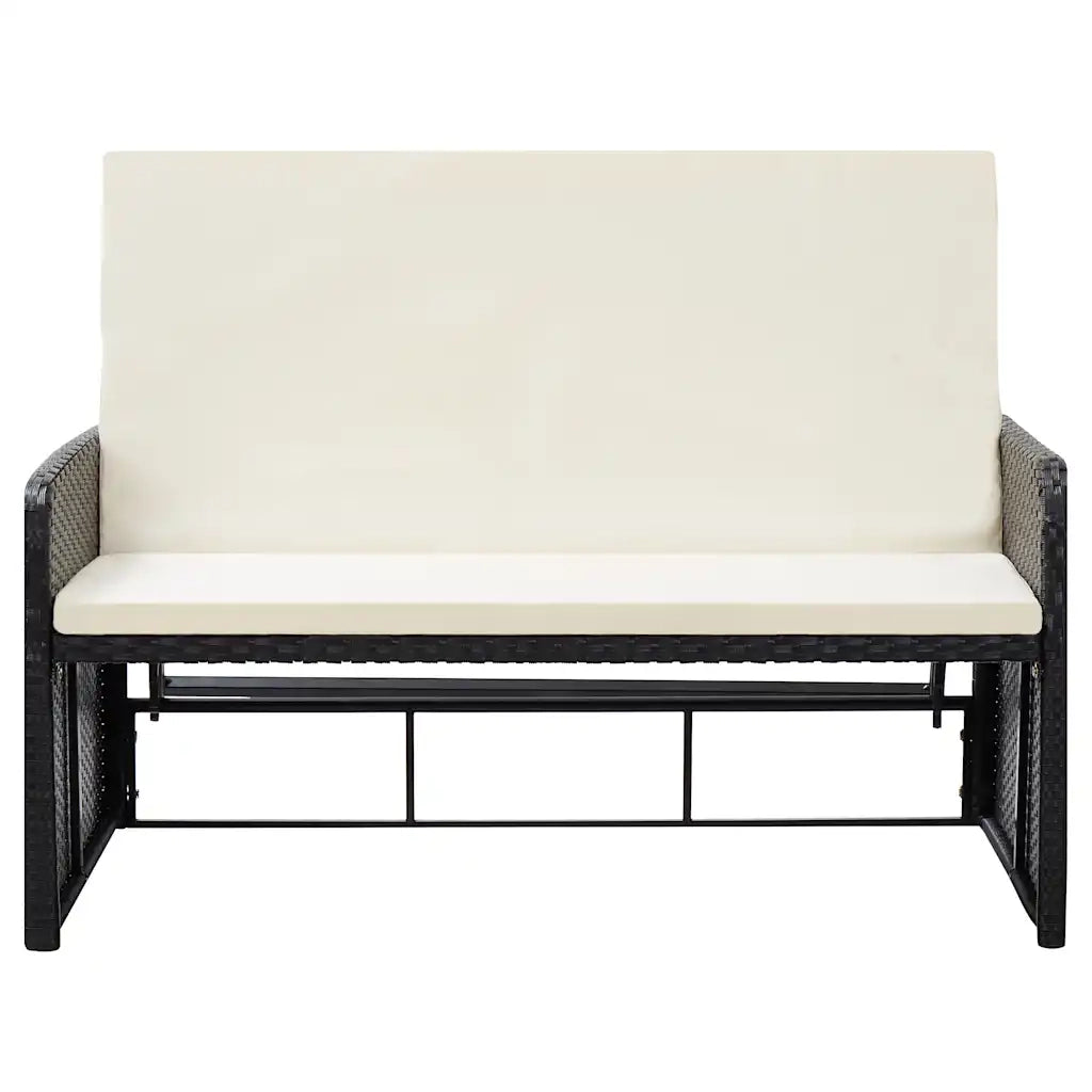 Set Divani da Giardino 2 pz con Cuscini in Polyrattan Nero 46078
