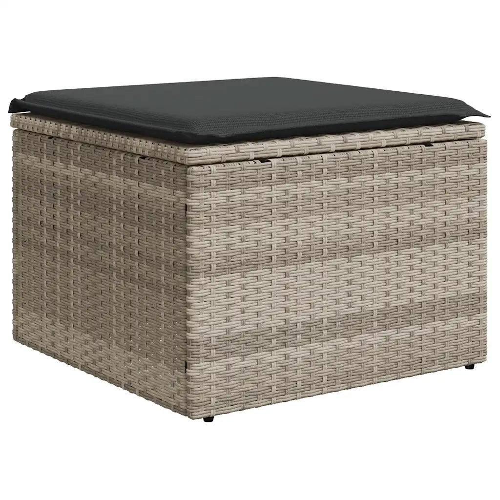 Set Divani da Giardino 7pz con Cuscini Grigio Chiaro Polyrattan 3220471