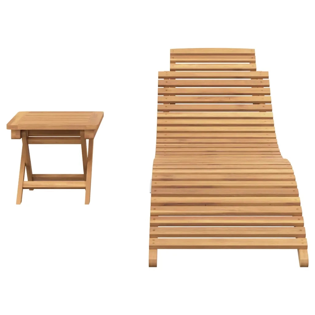 Lettino da sole 2 pcs Marrone Legno di teak solido 42008388