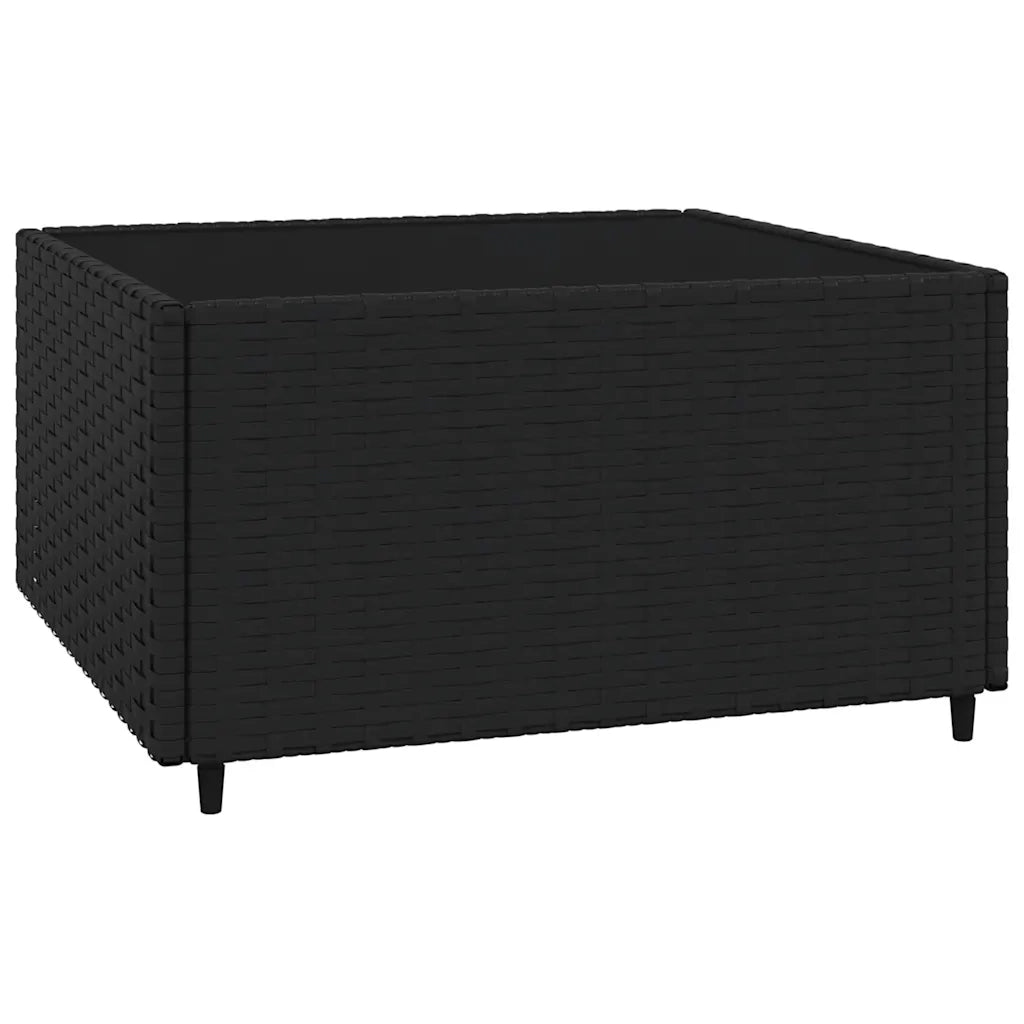 Set Divani da Giardino 4 pz | Set Salotto da Giardino con Cuscini Nero in Polyrattan