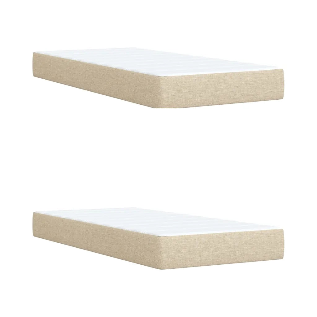 Giroletto a Molle con Materasso Crema 200x200 cm in Tessuto 3289085