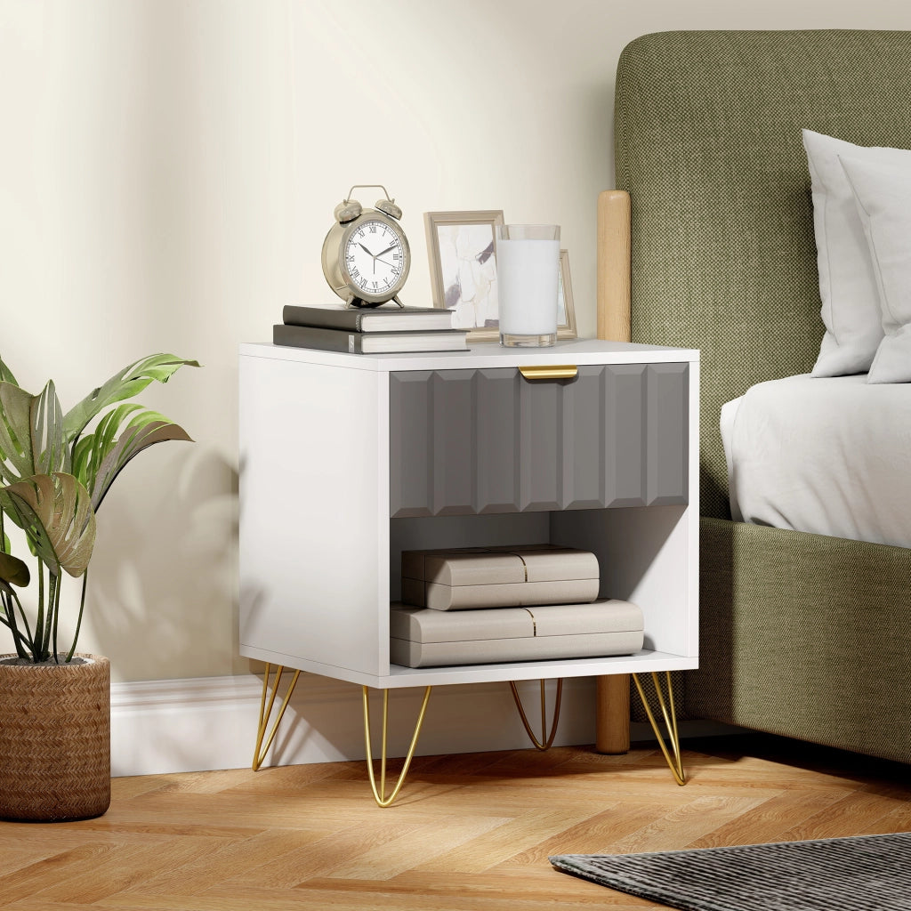 Comodino ¨C zephmum ¨C bianco 45x40x55