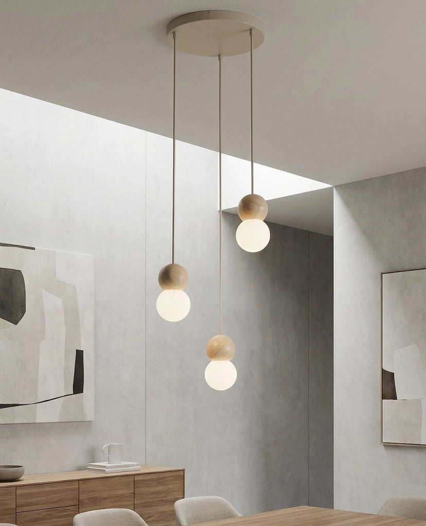 Lampada sospesa LOOP Emibig LED anello beige bianco