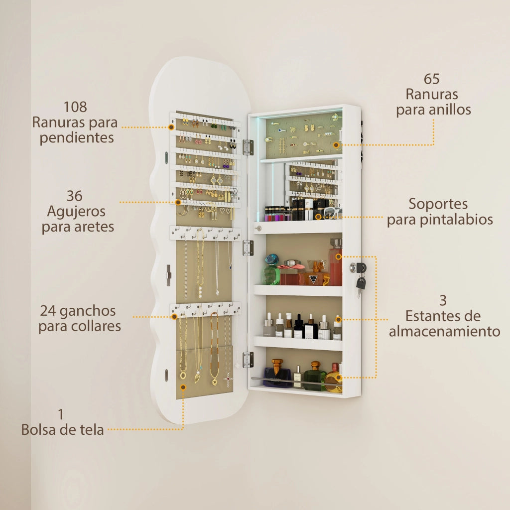 Specchio con Luce LED e Cassetto ¨C Minimal ¨C Bianco