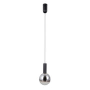 Lampada sospensione moderna nera sfera fumé Ø15 LED 5W