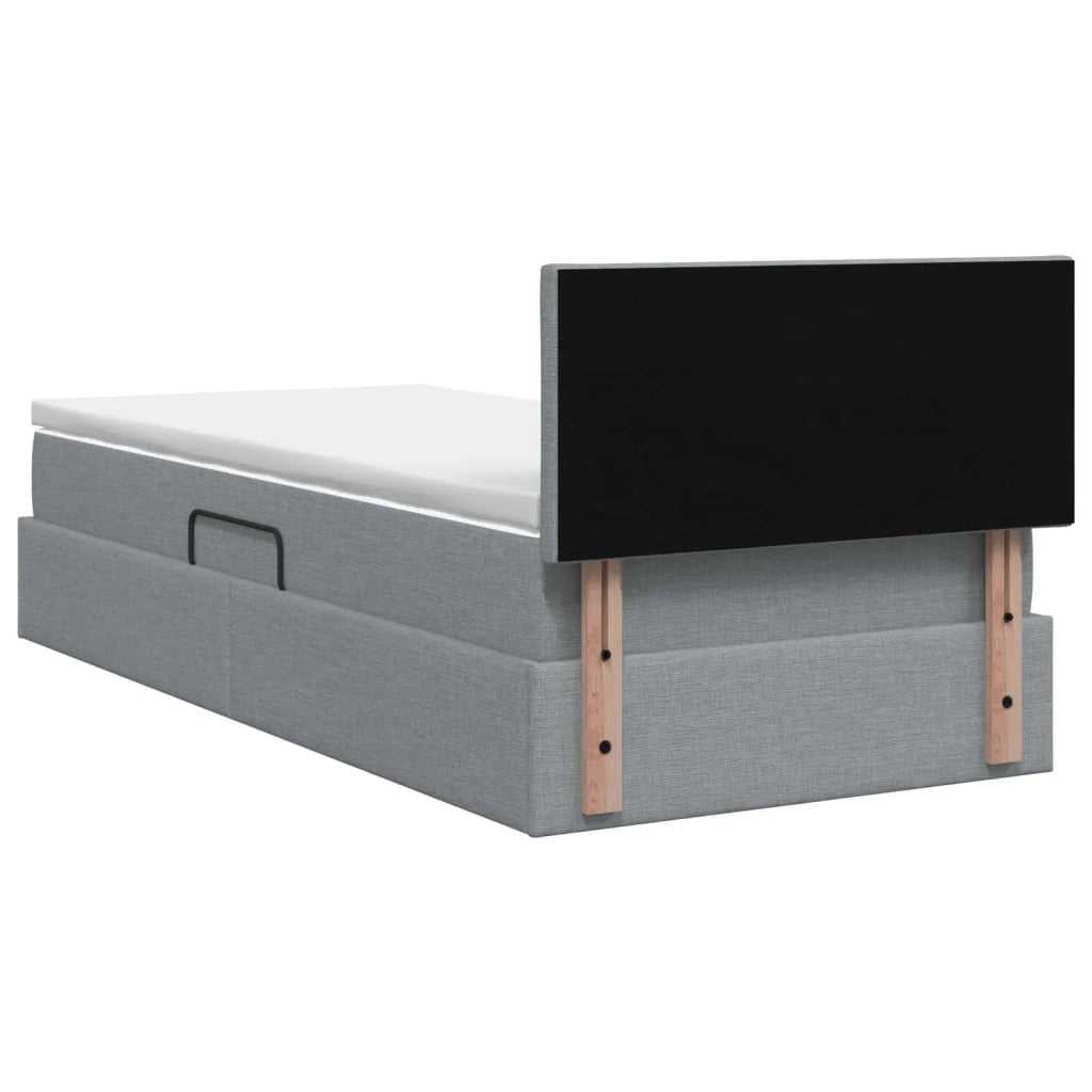 Letto con contenitore e materasso Grigio Chiaro 100 x 200 cm 3458664
