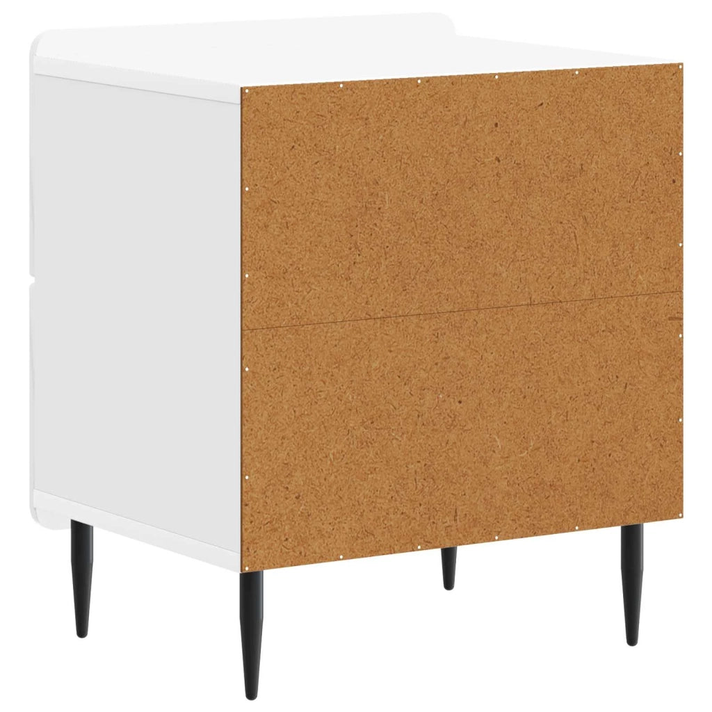 Set di 2 Comodini | Armadio da Notte | Mobiletto da notte Bianco Lucido 43 x 34,5 x 49,5 cm