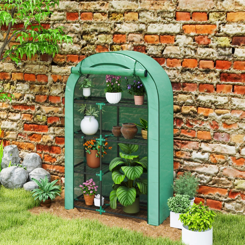 Serra Mini 4 Ripiani Portatile ¨C Minimal ¨C Verde 100x45x160 cm