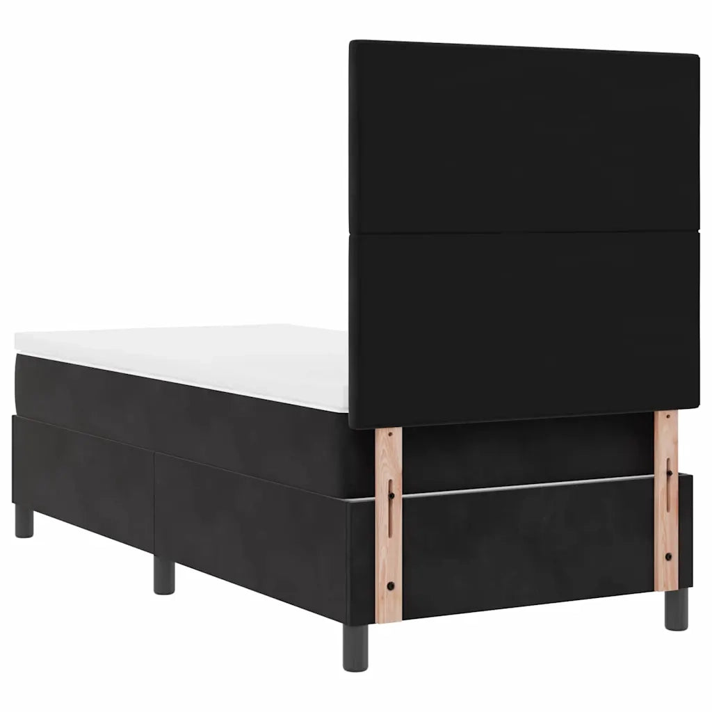 Letto a molle con materasso Nero 90 x 200 cm Velluto 3339808