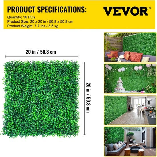 Pannelli di Buxus per Parete 50x50 cm, 12 pezzi