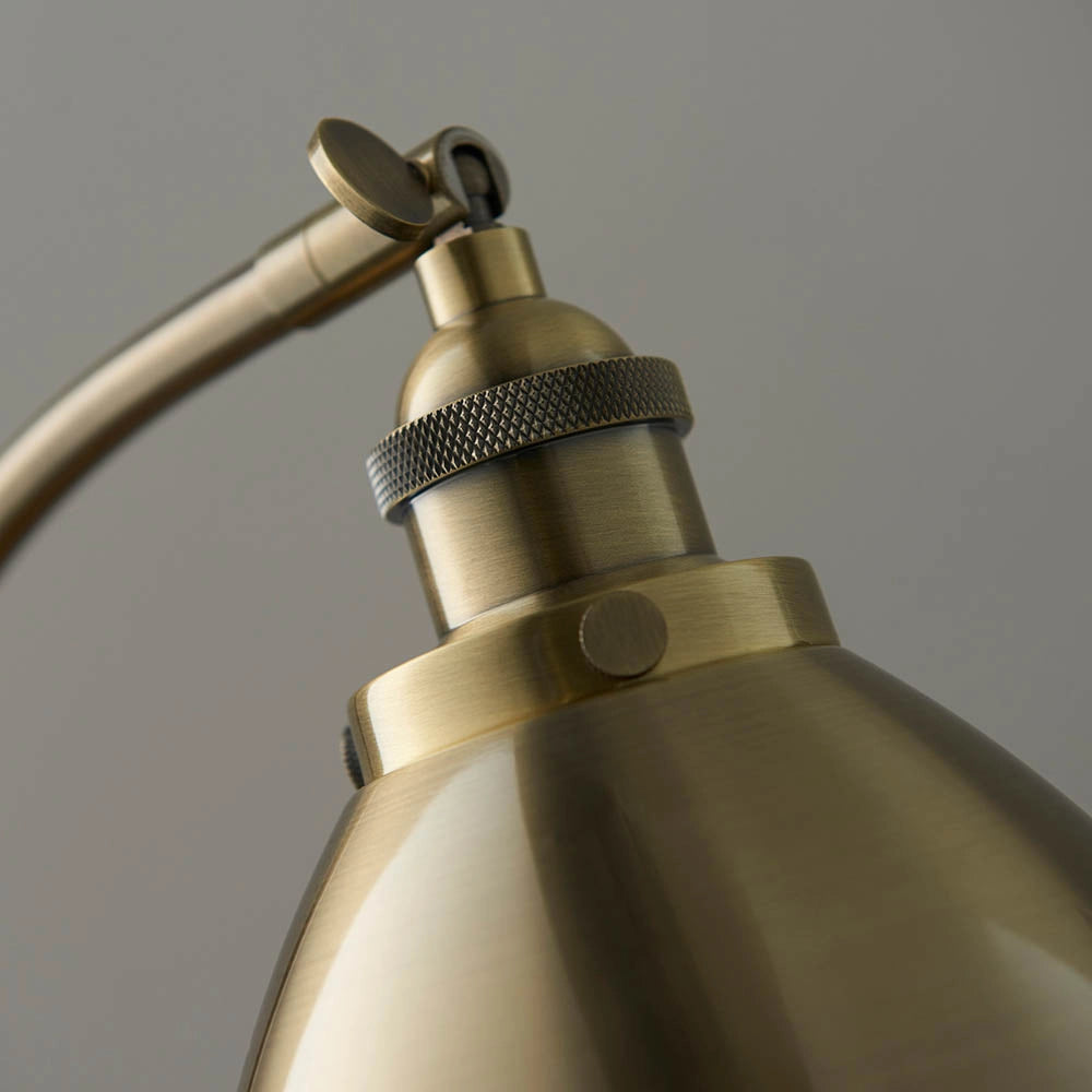Lampada da tavolo vintage ottone, regolabile E14 Endon