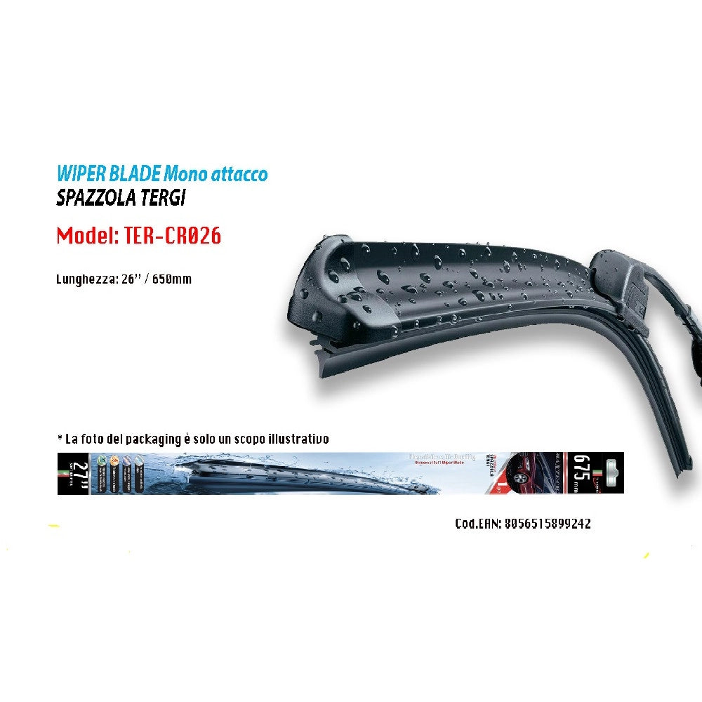 Trade Shop - Tergicristallo Spazzola Ricambio Per Auto Morbido Maxtech Da 26" Ter-cr026 -