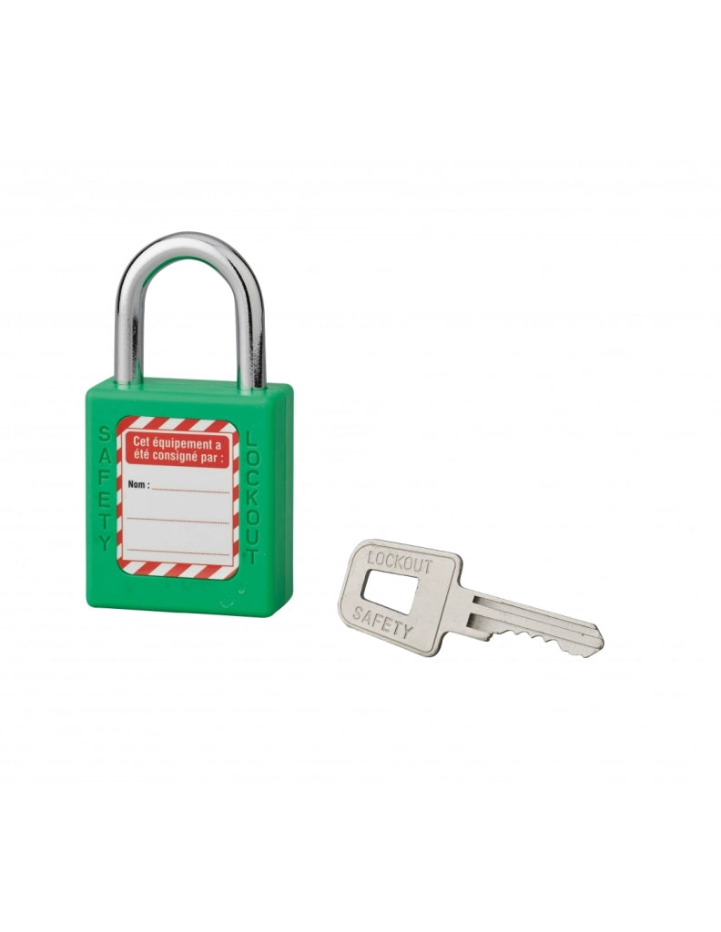 Lucchetto 6 x 25 mm, arco in acciaio Ø 6 x 25 mm, verde – THIRARD