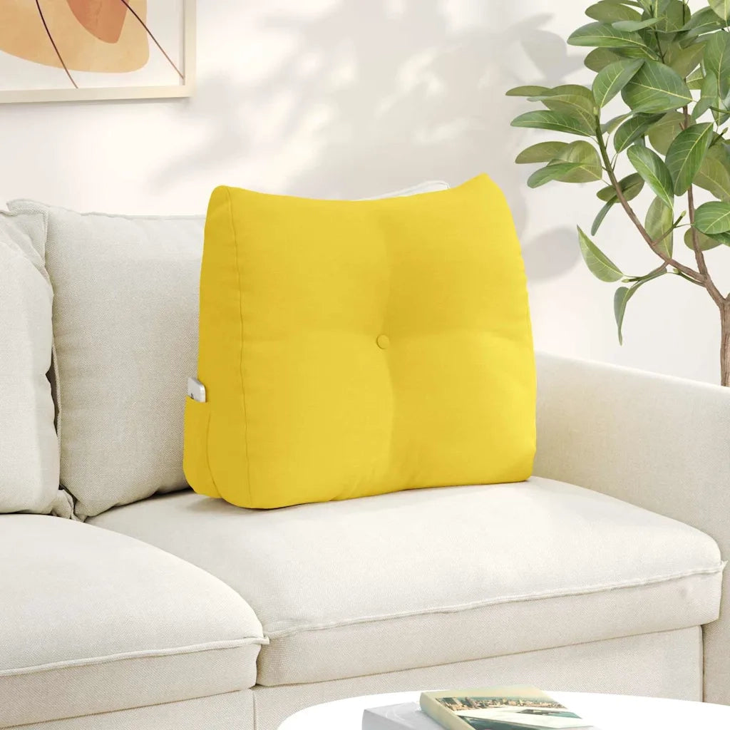 Cuscino per Schiena Giallo Chiaro 60 x 24 x 50 cm Tessuto 42014392
