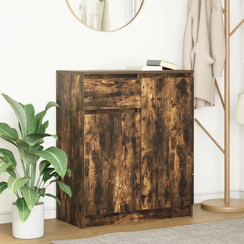 Credenza con Cassetto-Buffet-Armadio da cucina Rovere Fumo 71x35x84 cm in Truciolato
