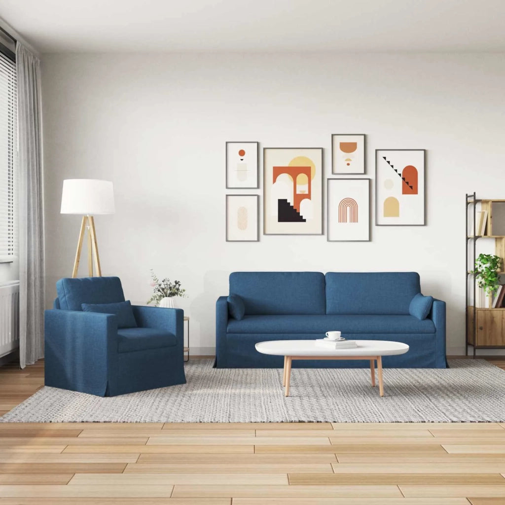 Set di divani 2 pcs Blu 198 x 78 x 80 cm Tessuto 3407587