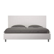 Letto matrimoniale king size con rete imbottito 190x190 similpelle bianco Sunny
