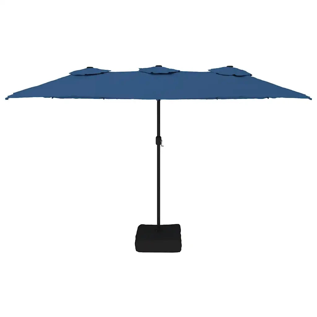 Ombrellone a Doppia Testa con LED Azzurro 449x265 cm 362960