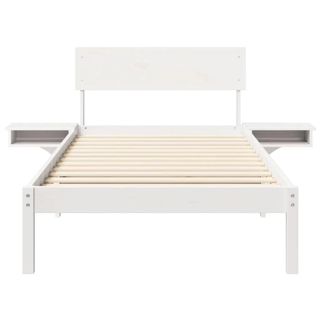 Struttura del letto Bianco 90 x 200 cm Pino massello 873464