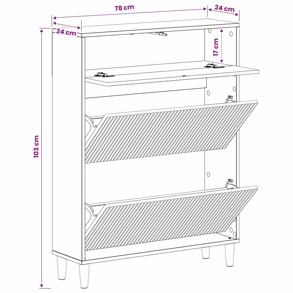Mobile per scarpe ARNHEM 78 x 24 x 103 cm Legno ingegnerizzato 896664