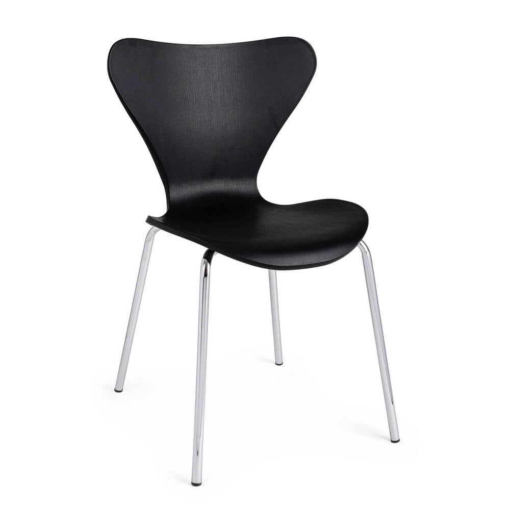 Set di 4 Sedie Impilabili con Seduta in Plastica e Gambe Cromate - LINDSAY